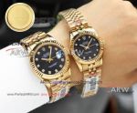 Perfect Replica Mens Gold Rolex Datejust Diamond Dial Diamond Bezel Rolex Jubilee Bracelet Watch 